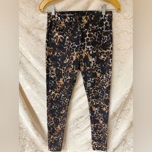 AG The Farrah Skinny Ankle High Rise Cheetah Print